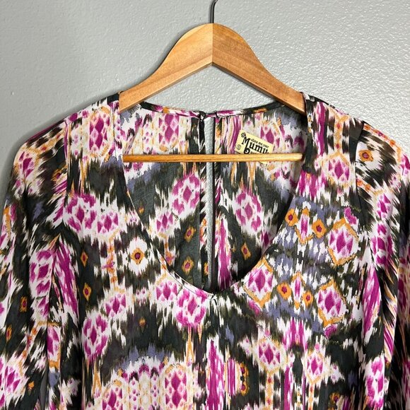 NEW Show Me Your Mumu Chelsey St. Gaudens Top Ikat Semi-Sheer High-Low Small - Picture 4 of 10
